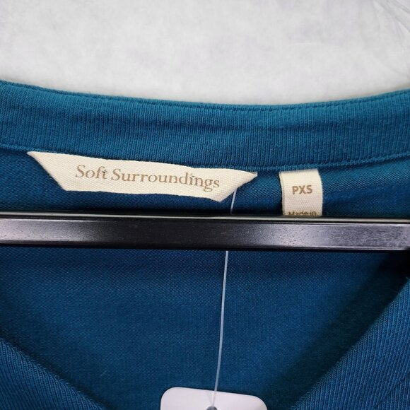 Soft Surroundings Madeline Draping Tunic Petite XS Caped Lagenlook V-Neck NEW - Picture 6 of 15